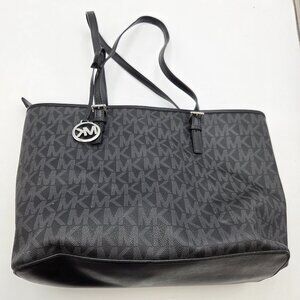 Michael Kors Jet Set Travel Large Tote Gray MK Logo Shoulder Bag